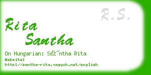 rita santha business card
